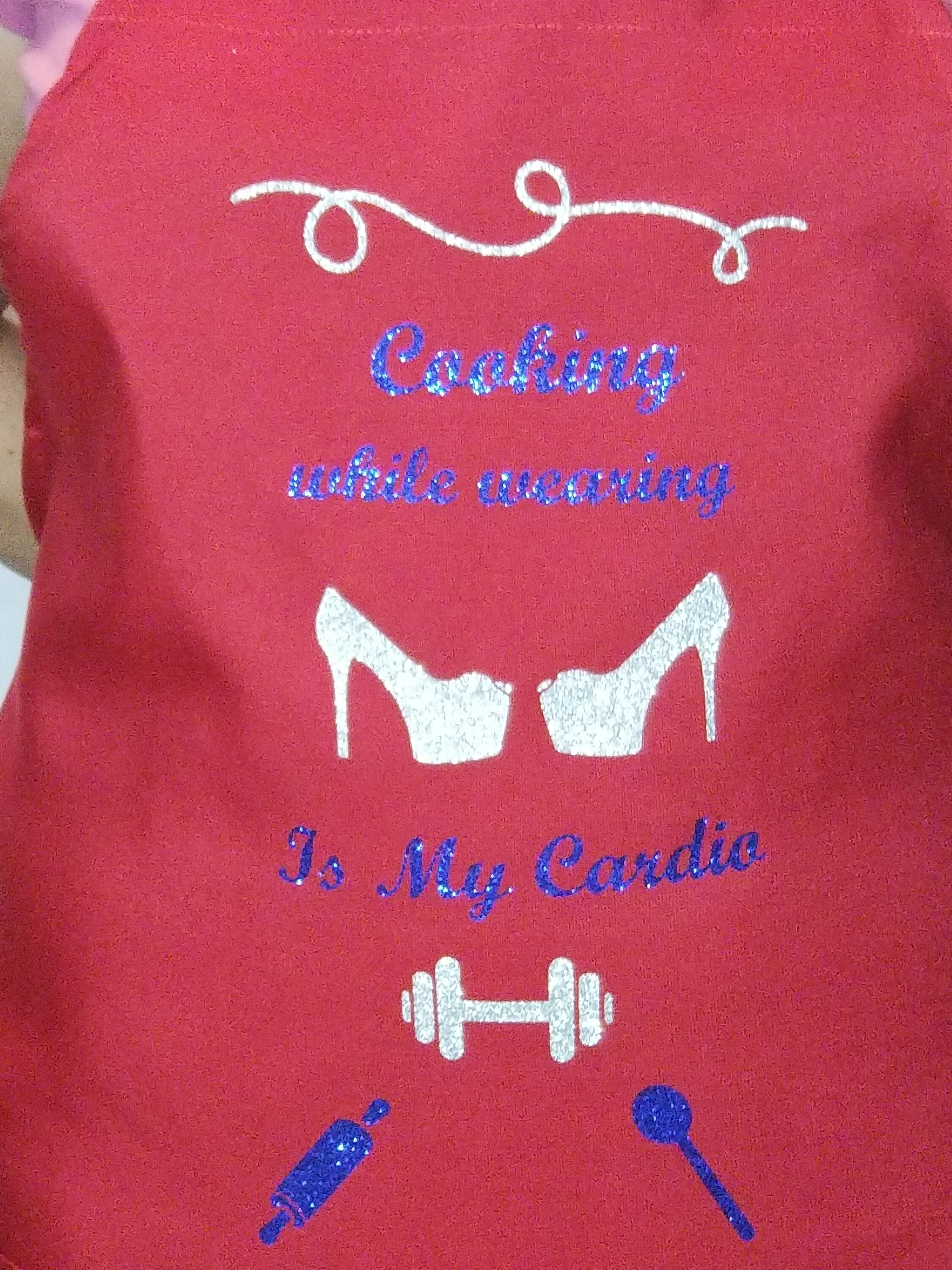 Diva Heels Aprons "Cooking While  Wearing Heels is My Cardio"
