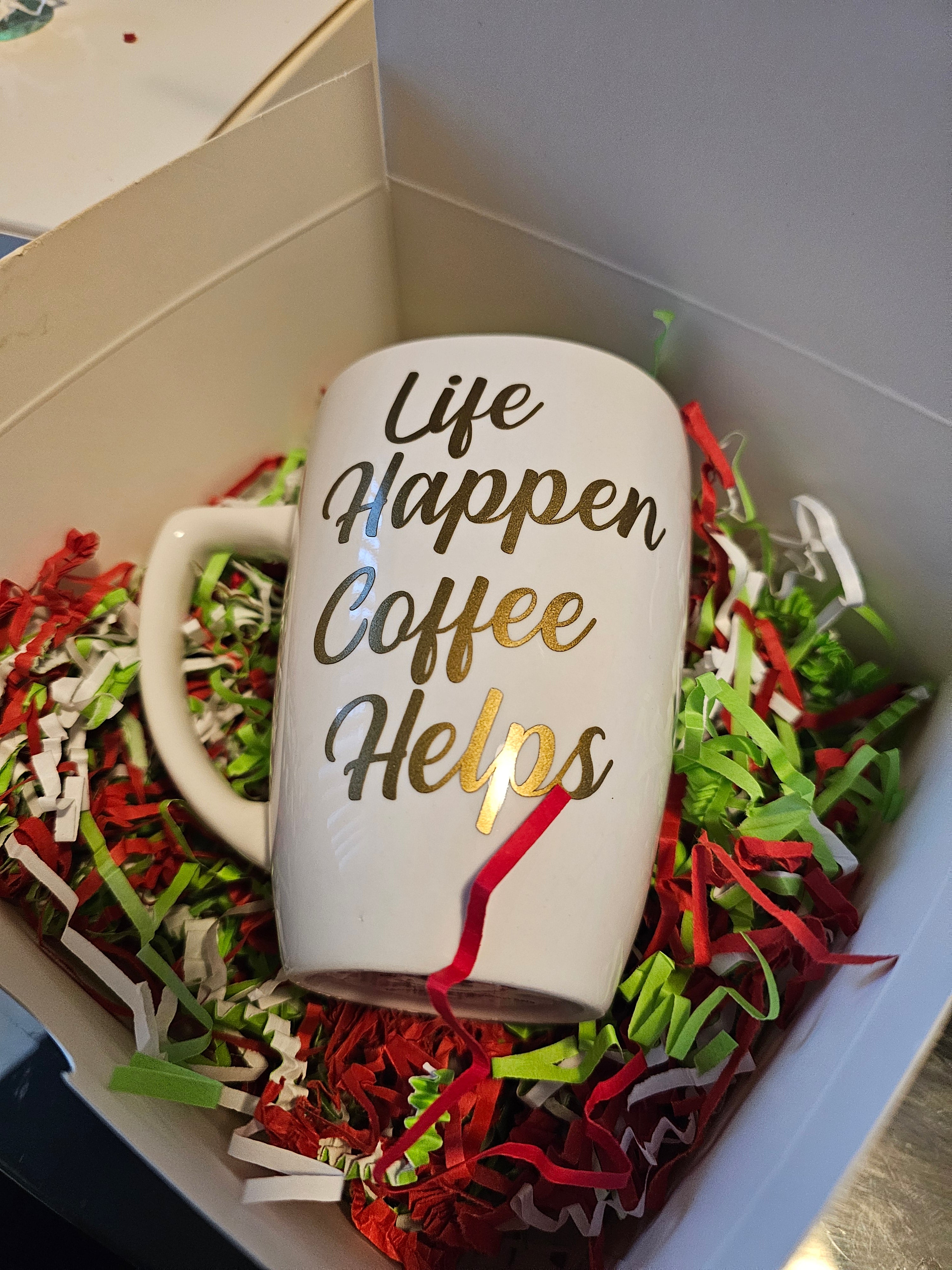 Life Happens Coffee Helps Mug